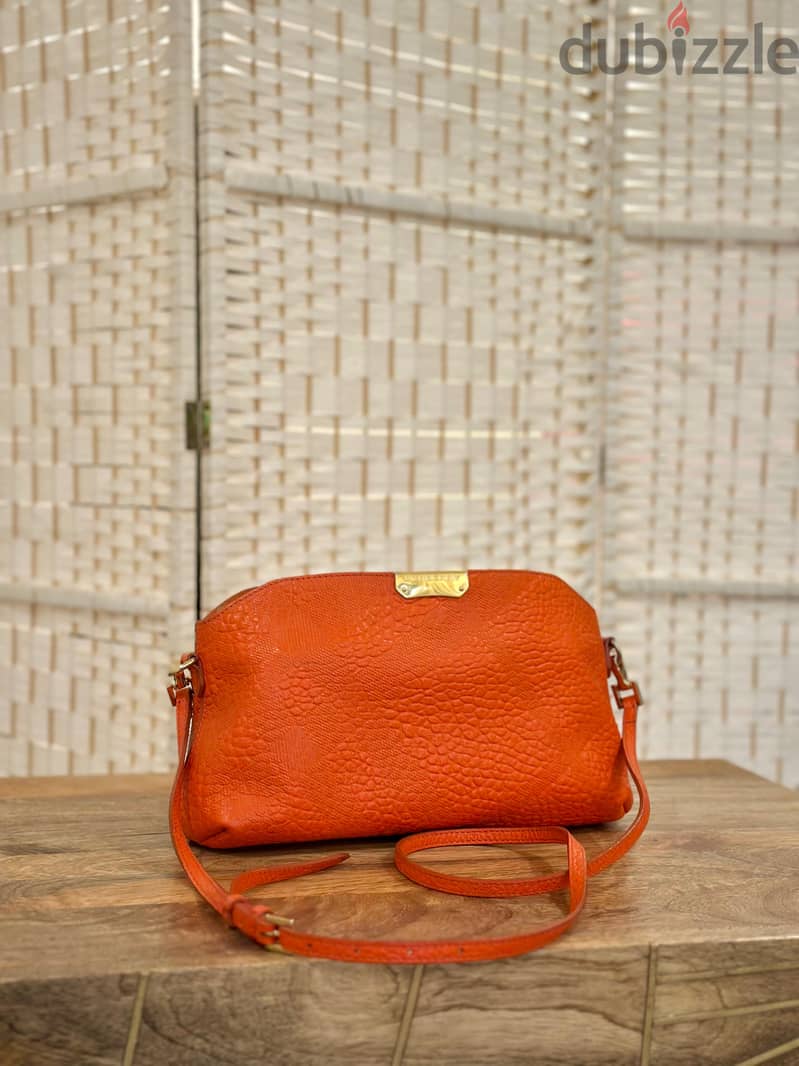 Burberry shoulder bag orange leather 0