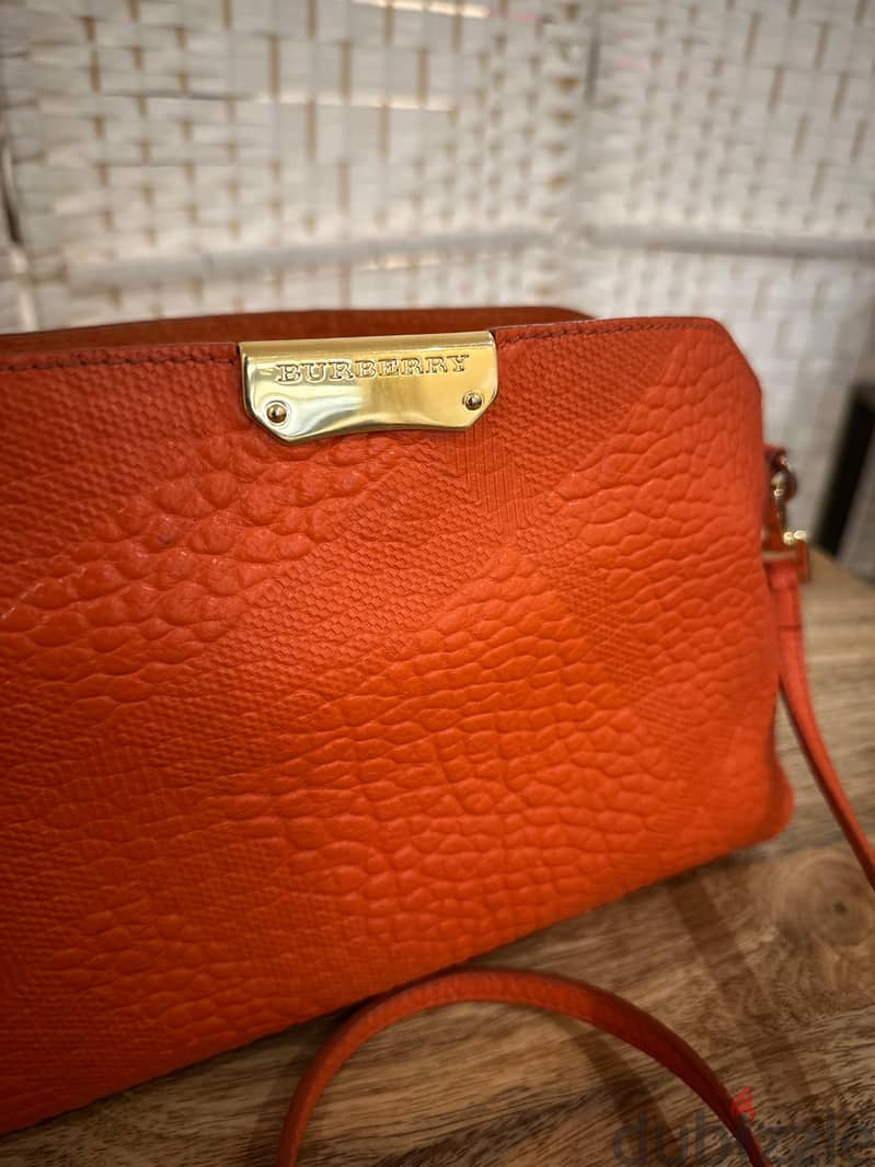 Burberry shoulder bag orange leather 1