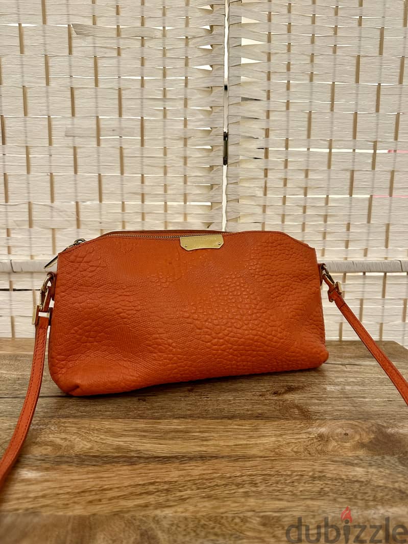 Burberry shoulder bag orange leather 7