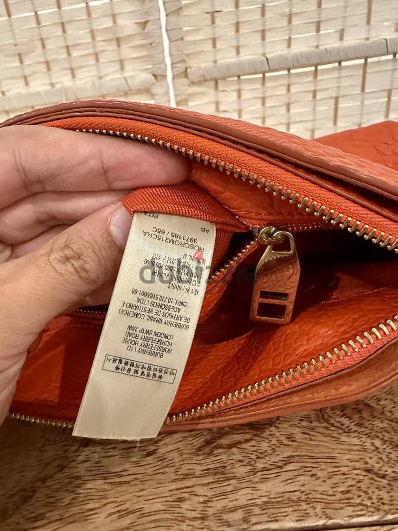 Burberry shoulder bag orange leather 8