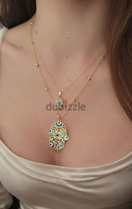 Gold Plated Hamsa Necklace 0