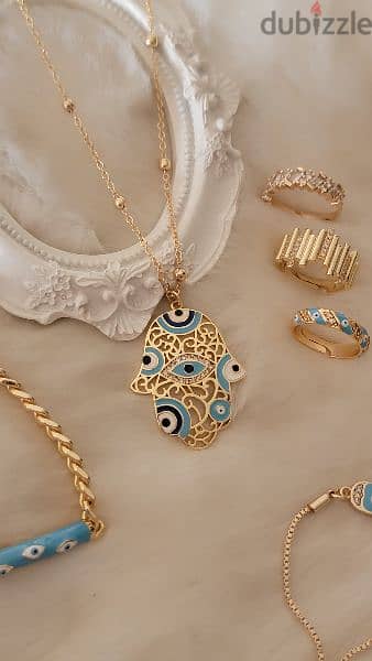 Gold Plated Hamsa Necklace 1