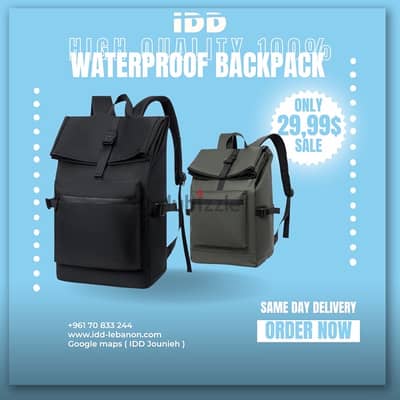 Versatile Waterproof Backpack – Lightweight, Durable, and Stylish