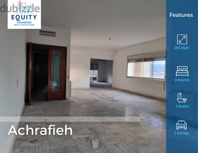 280 SQM Apartment For Sale In Achrafieh Rizk Area شقة للبيع #JZ128024