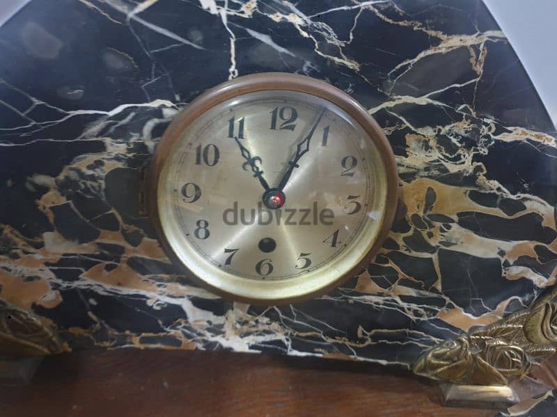 art deco marble glock garniture,1930,unique clock a piece of art 1