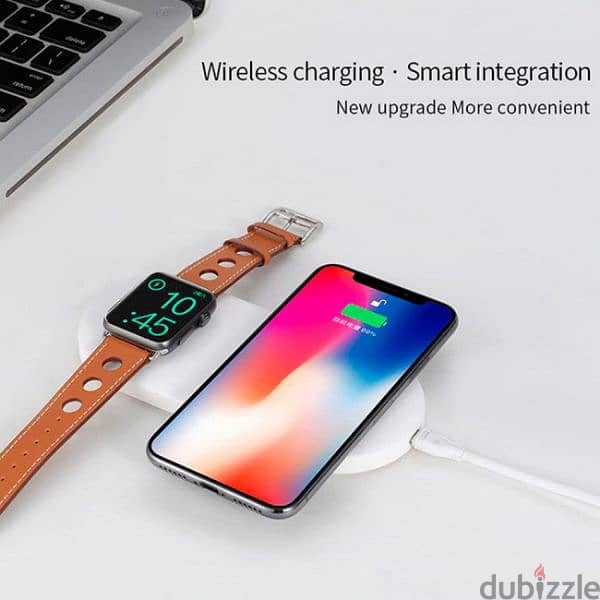 Coteetci 2-in-1 Fast Wireless Charging Pad for Apple Watch and IPhone 0