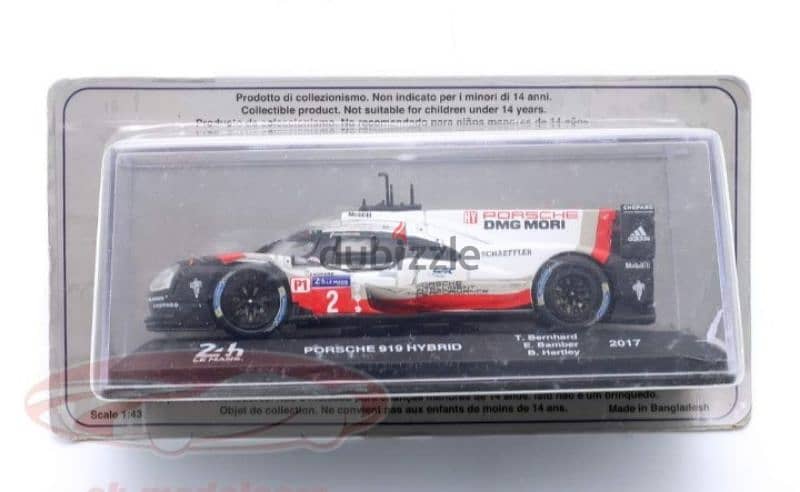 Porsche 919 Hybrid (Lemans 24h 2017) diecast car model 1;43. 4