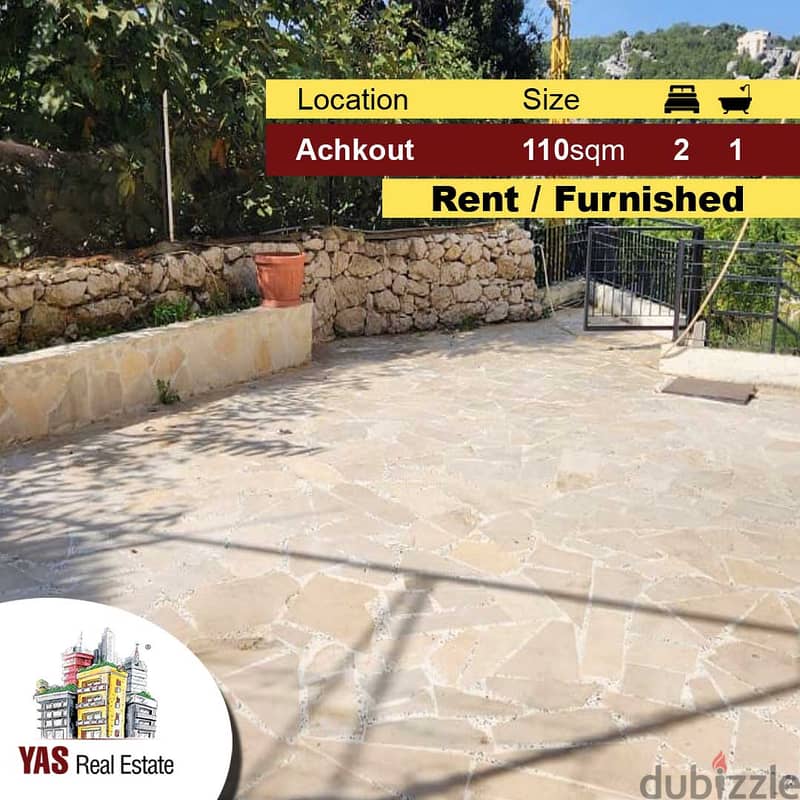 Achkout 110m2 | 70m2 Terrace | Rent | Fully Furnished | High End | KH 0