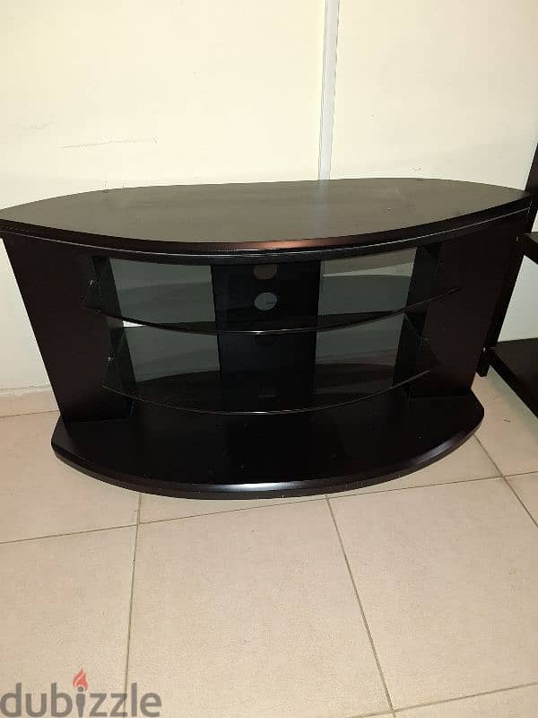 tv stand black with wheels 1