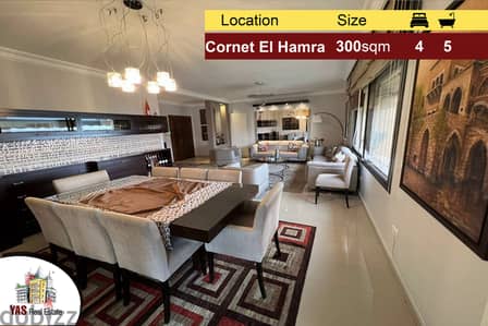 Cornet El Hamra 300m2 | Decorated | Quiet Street | Calm Area | PA |