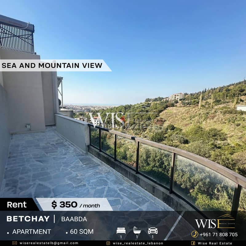  60 SQM Apartment with terrace for RENT in Baabda-Betchay! 0