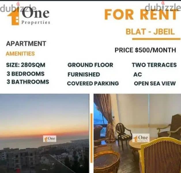 APARTMENT FOR RENT IN BLAT-JBEIL 0