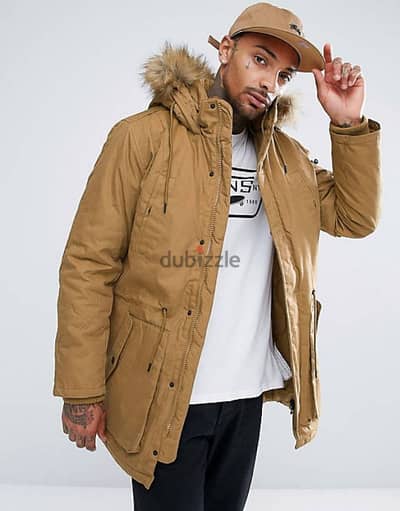 Bershka Beige Parka Jacket