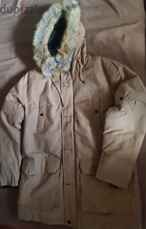 Bershka Beige Parka Jacket 2