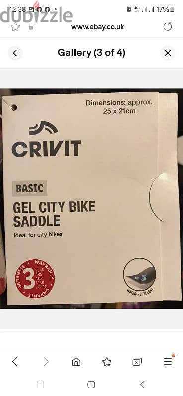 Crivit Airflow Bike Seat Wide Gel City Saddle - Unisex/3$ delivery 2