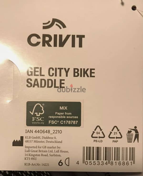 Crivit Airflow Bike Seat Wide Gel City Saddle - Unisex/3$ delivery 3