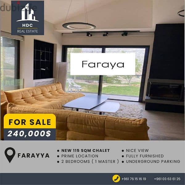 Faraya Prime location New 115 sqm Modern  ( High end Building ) 0