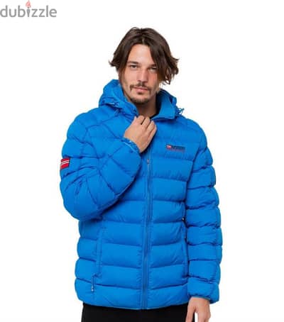 Geographical Norway Blue Puffer Jacket