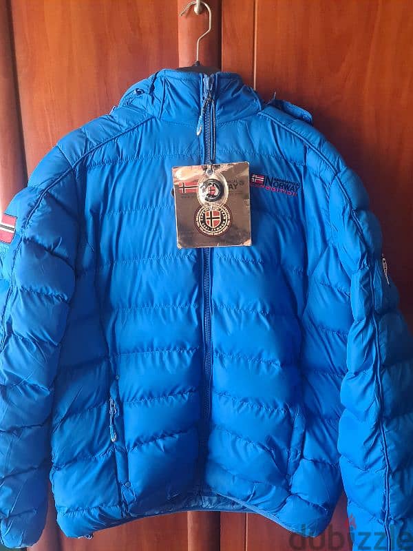 Geographical Norway Blue Puffer Jacket 3