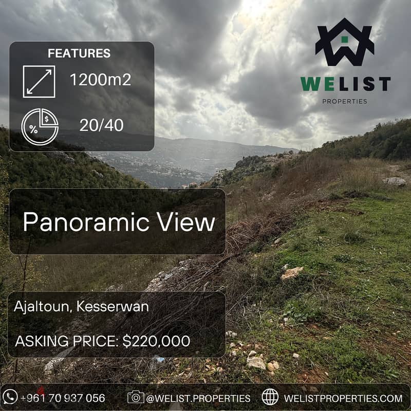 1200sqm Land for sale in Ajaltoun 0