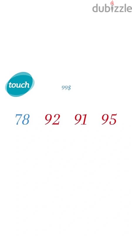 Touch Special Numbers we deliver all leb 4