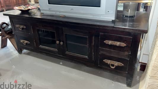 solid wood teak tv table