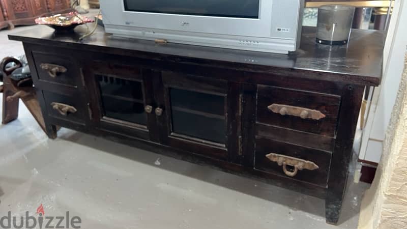 solid wood teak tv table 0