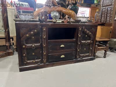 solid wood teak tv table