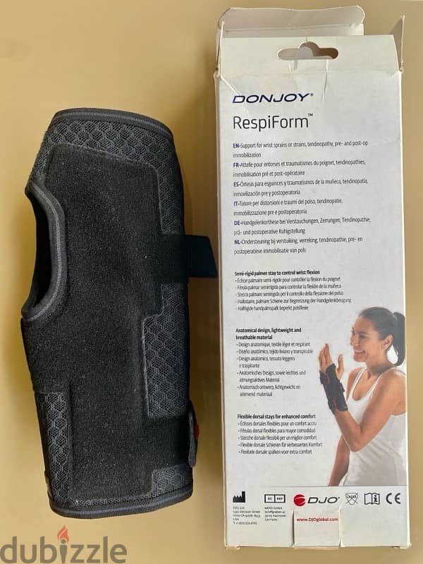 DonJoy RespiForm Wrist Brace LEFT arm, Atelle poignet GAUCHE, Size L 1