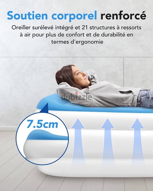 TOUCHXEL Inflatable Bed for One Person 196 x 97 x 47 cm 1