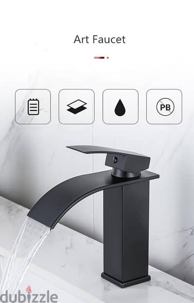 Bathroom Basin Faucet Hot and Cold Black