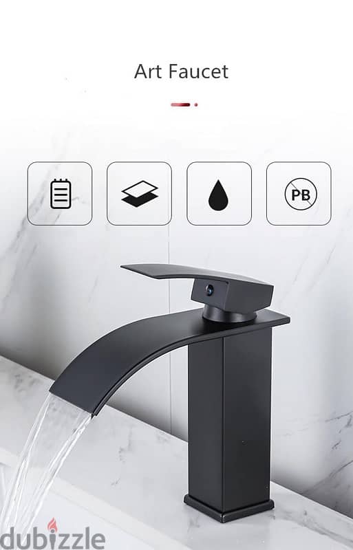 Bathroom Basin Faucet Hot and Cold Black 0