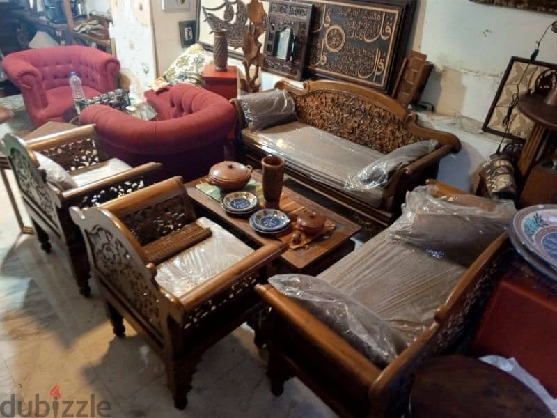 Hand carved Indonesian teak wood living room 2