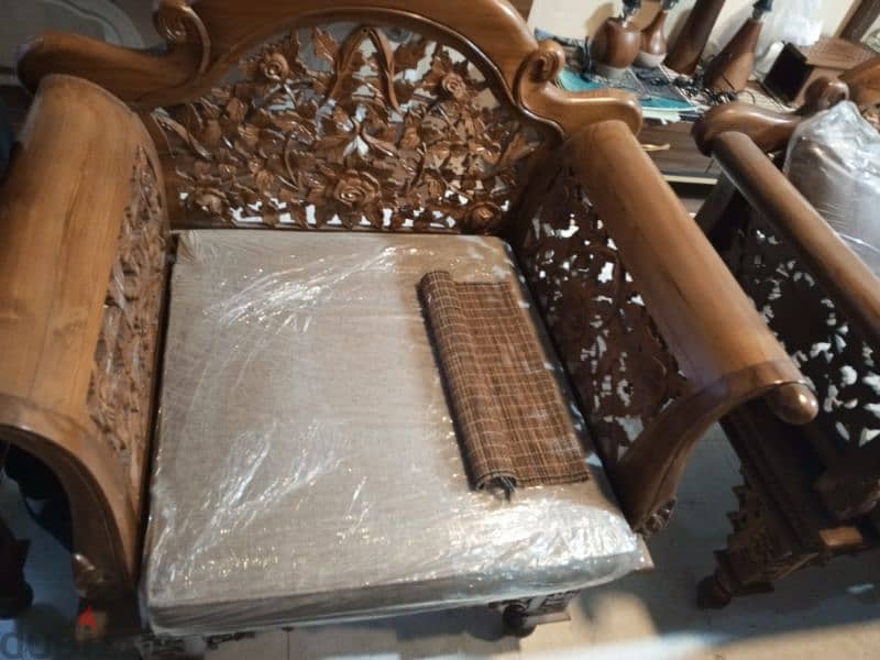 Hand carved Indonesian teak wood living room 3