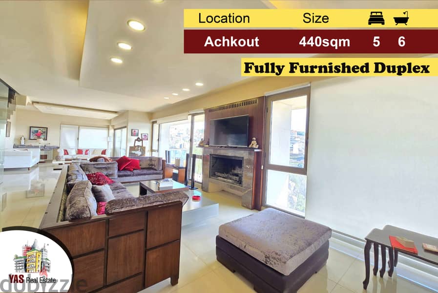 Achkout 440m2 |Furnished Dulplex| Mountain View |Modern | Decorated|DA 0