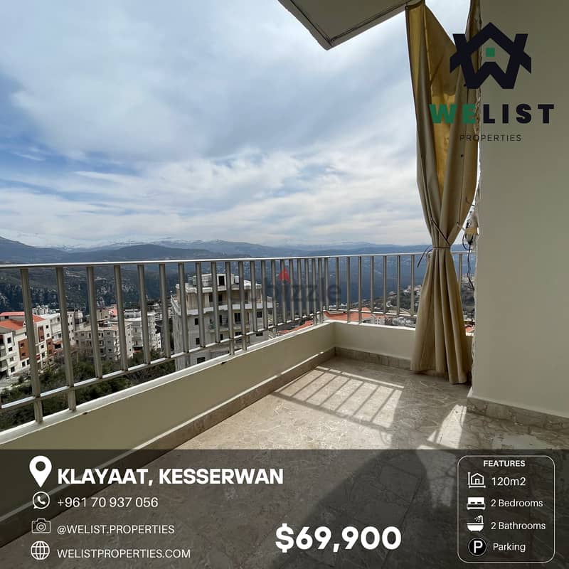 120sqm Apartment for sale in Klayaat 0