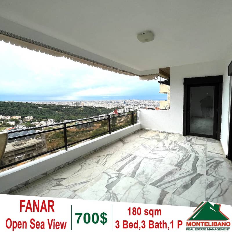 180 sqm Apartment for rent in Fanar with open Sea view 0