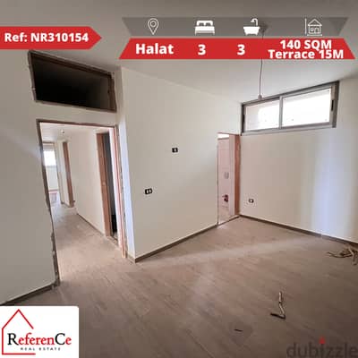 New apartment + Terrace in Halat شقة جديدة + تراس في حالات