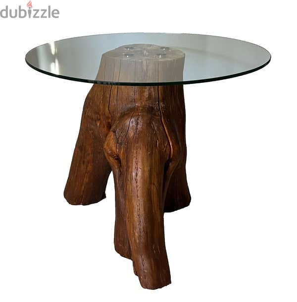 Tree Trunk Glass Table | طاولة زجاجية بجذع الشجرة 0