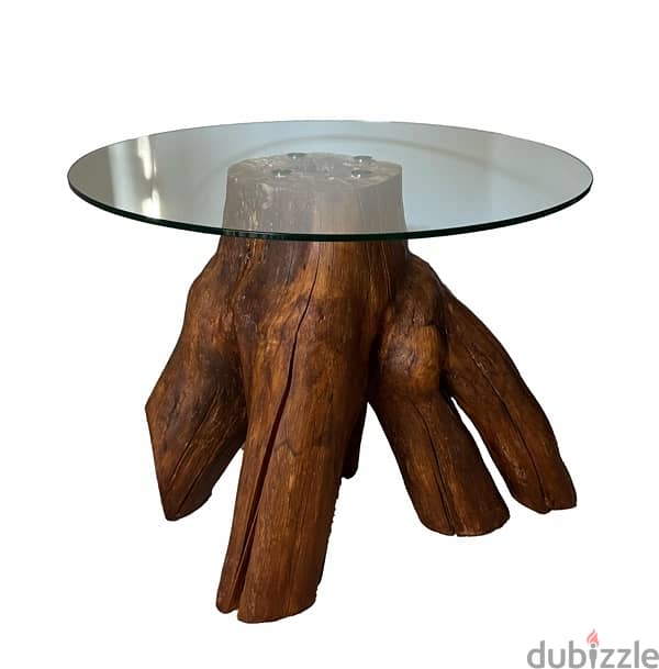 Tree Trunk Glass Table | طاولة زجاجية بجذع الشجرة 1