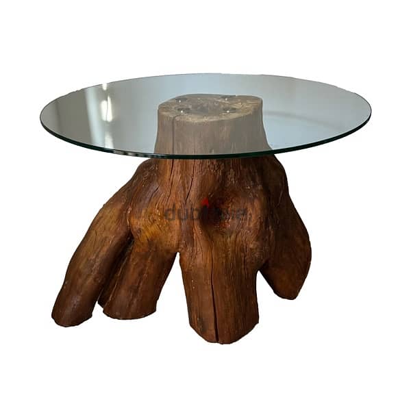 Tree Trunk Glass Table | طاولة زجاجية بجذع الشجرة 2