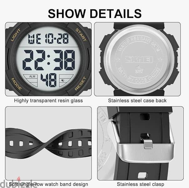 SKMEI  Digital Display Waterproof Quartz Sport Watch /3$ delivery 7