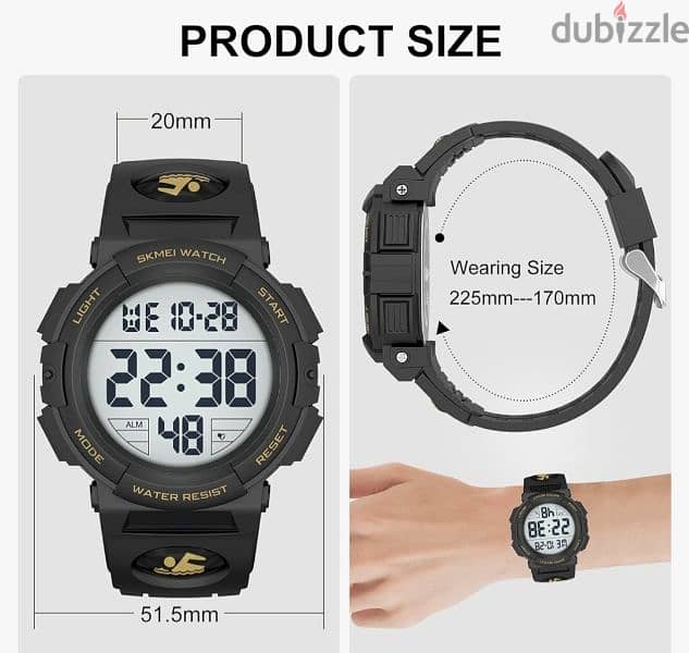 SKMEI  Digital Display Waterproof Quartz Sport Watch /3$ delivery 8