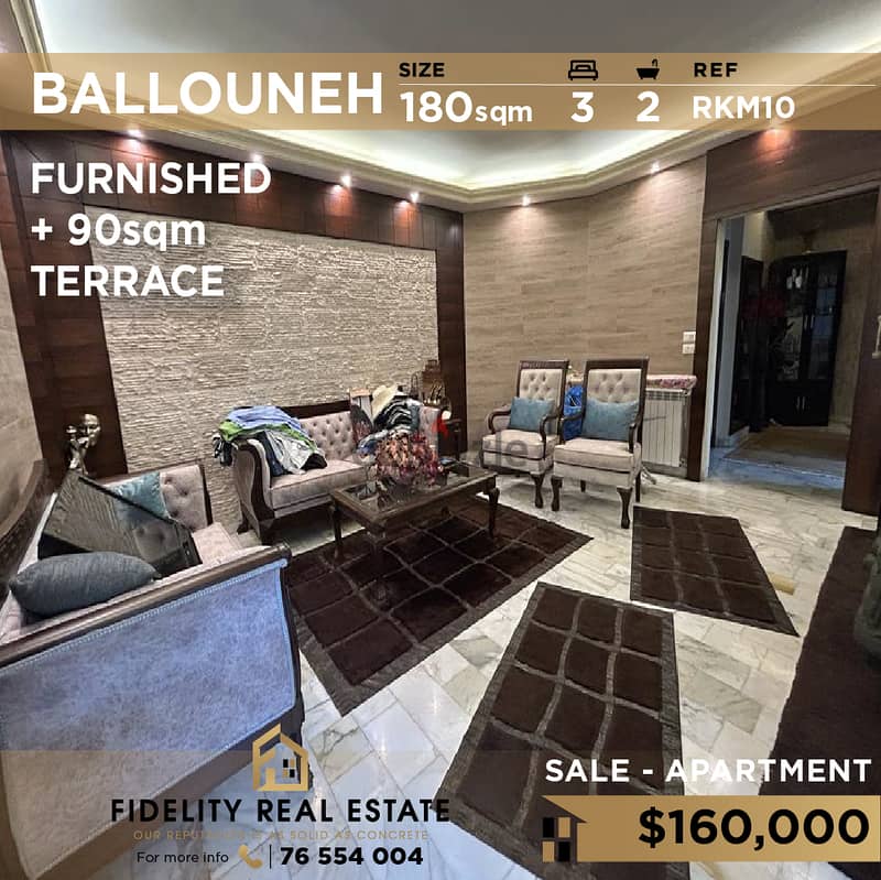 Apartment for sale in Ballouneh furnished RKM10 0