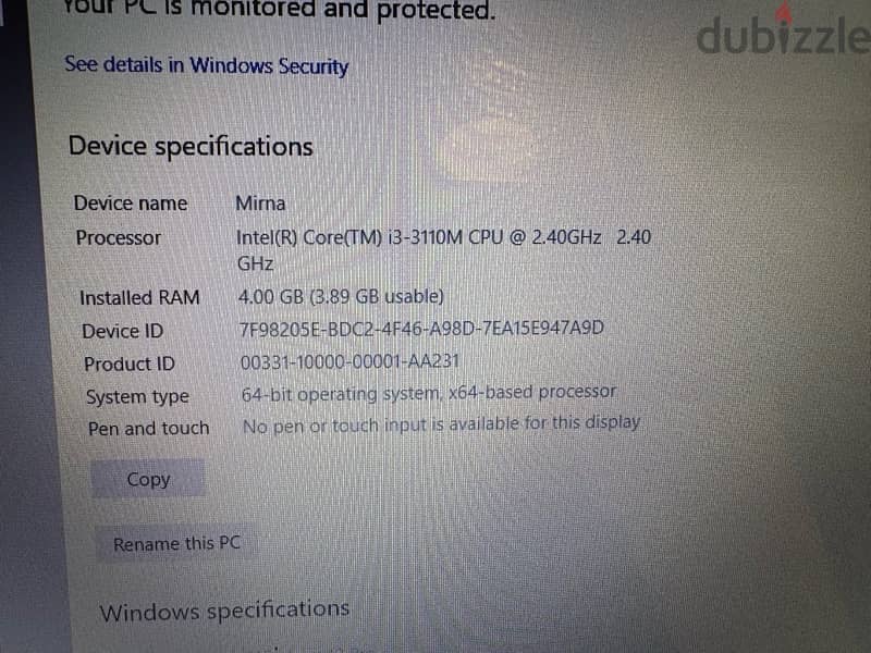 HP Pavilion G6 I3-3110 M CPU @2.40 GHZ 3