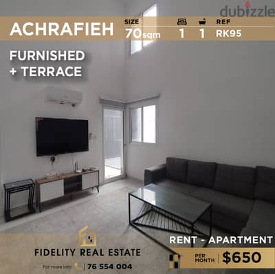 Apartment for rent in Achrafieh Furnished RK95 للإيجار في الأشرفية