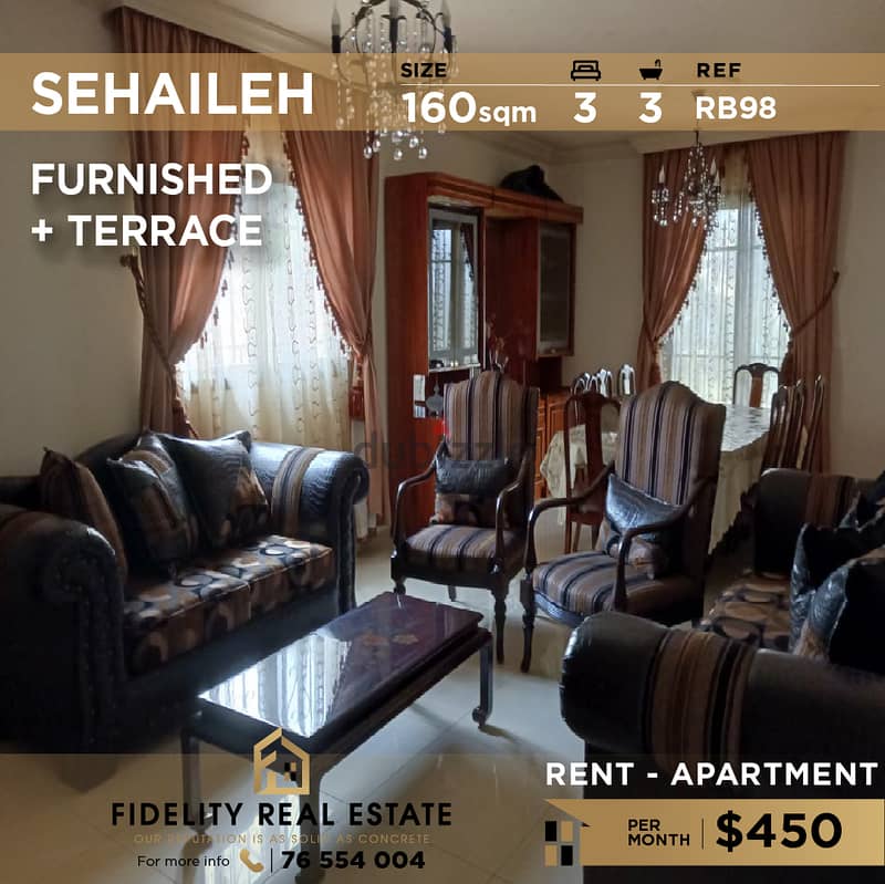 Apartment for rent in Sehaileh  furnished RB98 0