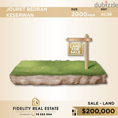 Land for sale in Jouret Bedran keserwan AC38