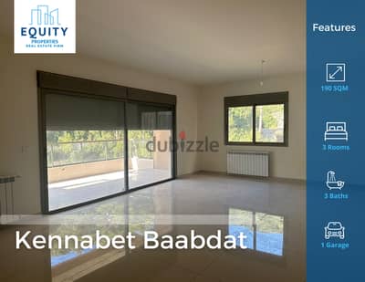 190 SQM Apartment For Sale In Kennabet Baabdat شقة للبيع #FK1291184