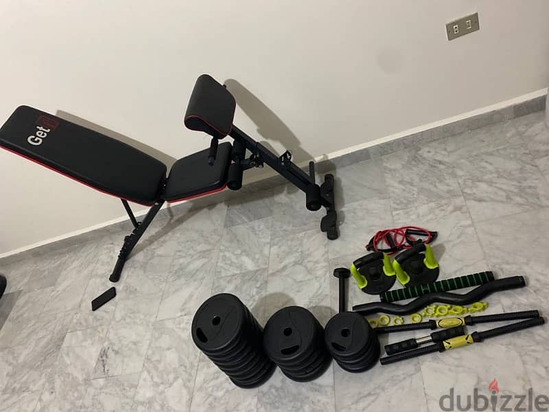 Adjustable bench + 40 Kg Set Dumbells for salel 4